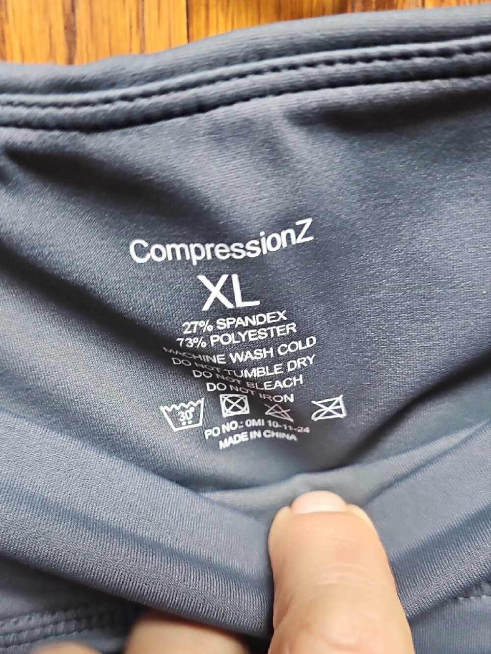 CompressionZ, High-Rise Side-Pocket Leggings in Slate Blue - Picture 2 of 12